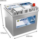 Varta D47 Car Battery Type 005L (560410054)